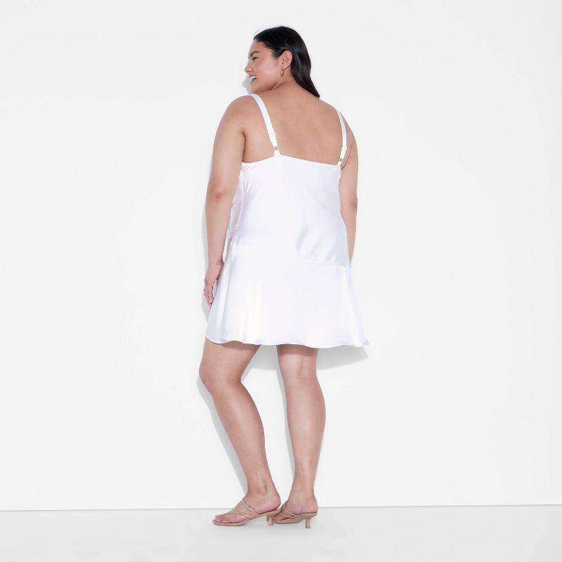 slide 3 of 3, Women's Satin Mini Sheath Dress - Wild Fable™ White XXL, 1 ct