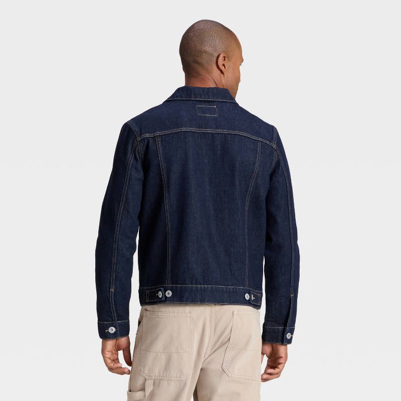 slide 2 of 3, Men's Trucker Jacket - Goodfellow & Co™ Dark Indigo XL, 1 ct