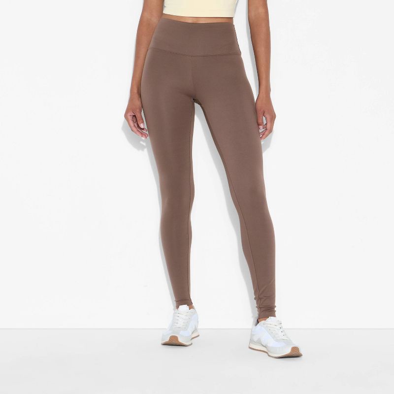 slide 2 of 3, Women's High-Waisted ButterBliss Leggings - Wild Fable™ Brown M, 1 ct