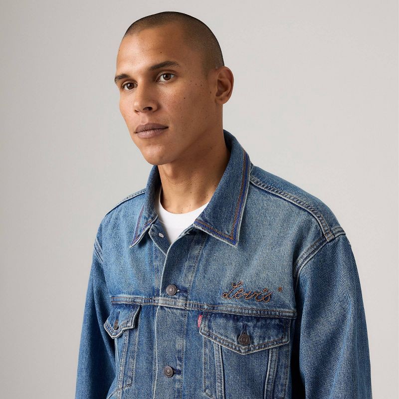 slide 3 of 3, Levi's® Men's Relaxed Fit Trucker Jacket - Mid Day Rodeo L, 1 ct
