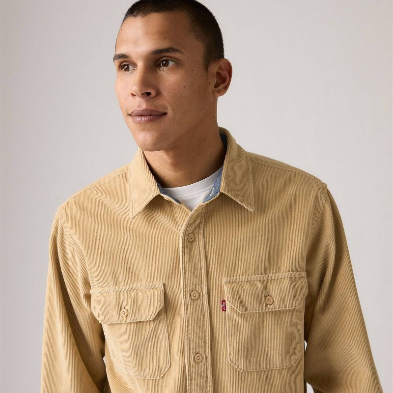slide 3 of 3, Levi's® Men's Worker Standard Fit Long Sleeve Button-Down Shirt - Starfish L, 1 ct