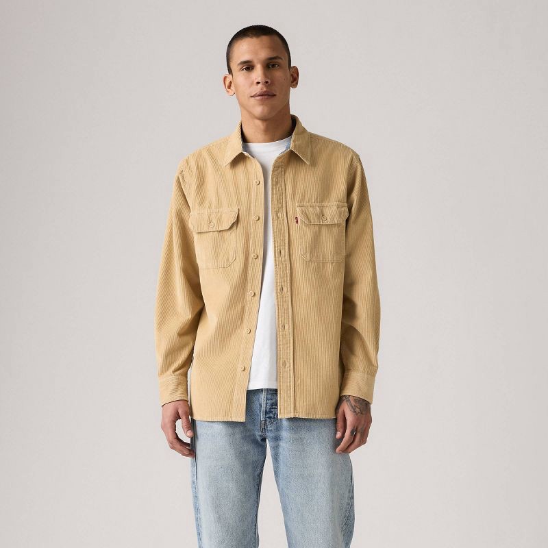 slide 1 of 3, Levi's® Men's Worker Standard Fit Long Sleeve Button-Down Shirt - Starfish L, 1 ct