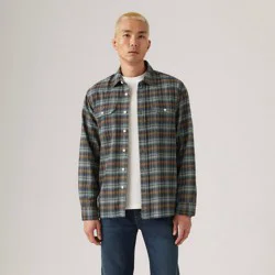 Levi's® Men's Worker Standard Fit Long Sleeve Button-Down Shirt - Navy Plaid Ledger S