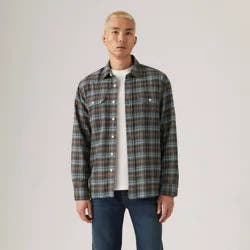Levi's® Men's Worker Standard Fit Long Sleeve Button-Down Shirt - Navy Plaid Ledger S