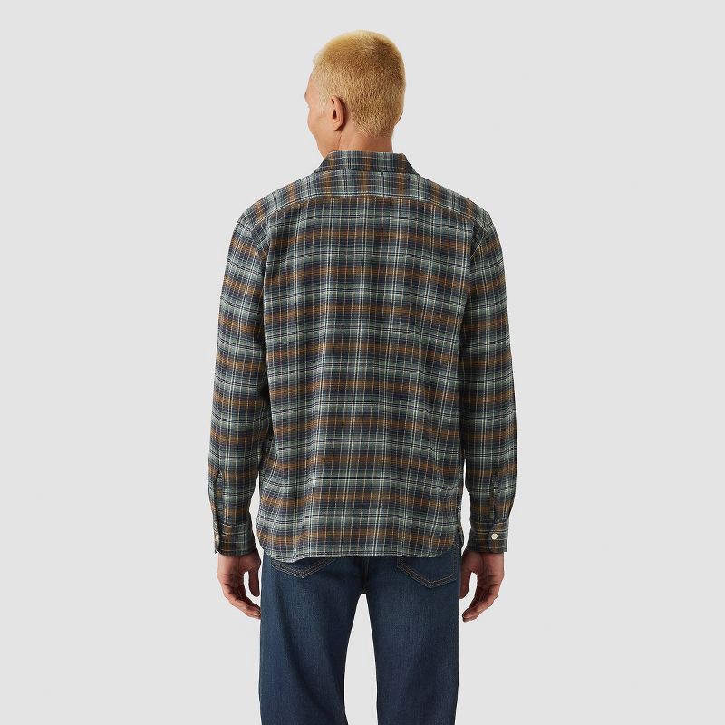 slide 2 of 2, Levi's® Men's Worker Standard Fit Long Sleeve Button-Down Shirt - Navy Plaid Ledger XXL, 1 ct