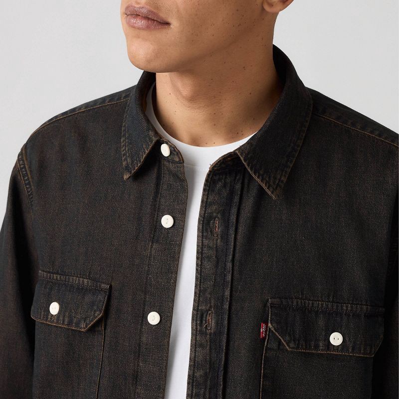 slide 3 of 3, Levi's® Men's Worker Standard Fit Long Sleeve Button-Down Shirt - Tobacco Brown XL, 1 ct