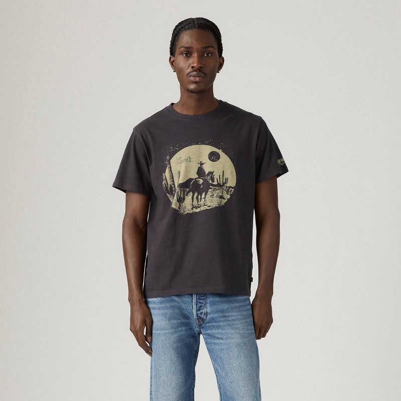 slide 2 of 4, Levi's® Men's Phantom Relaxed Fit Short Sleeve Logo Crewneck T-Shirt - Black M, 1 ct