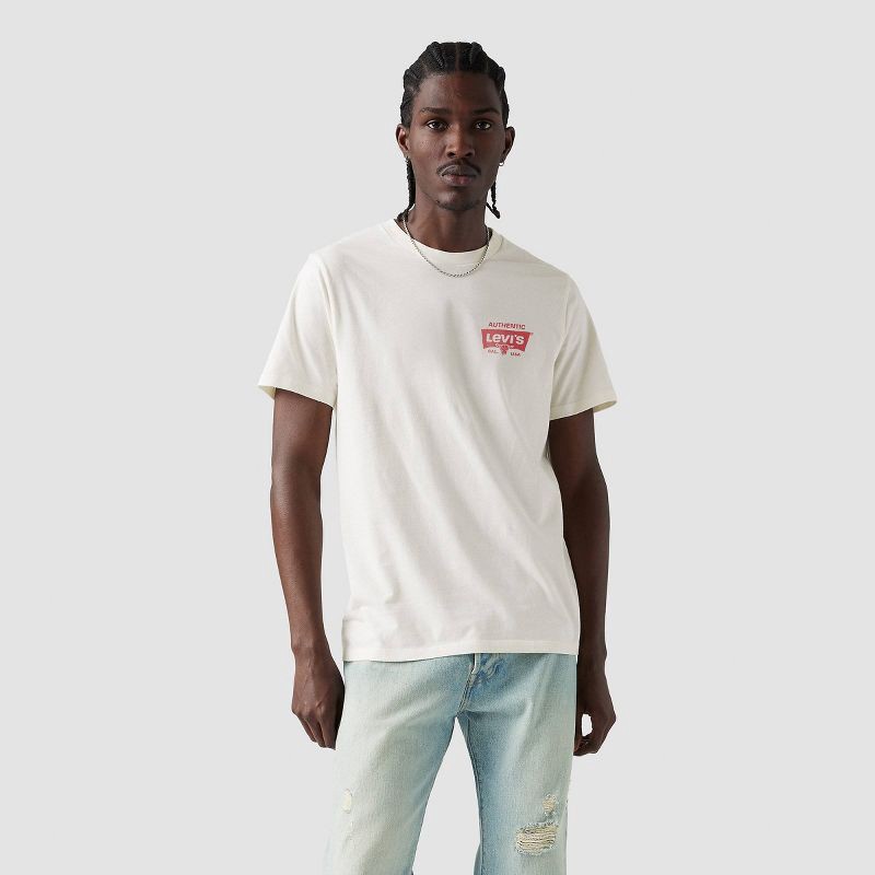 slide 2 of 2, Levi's® Men's Standard Fit Short Sleeve Logo Crewneck T-Shirt - Off-White XXL, 1 ct