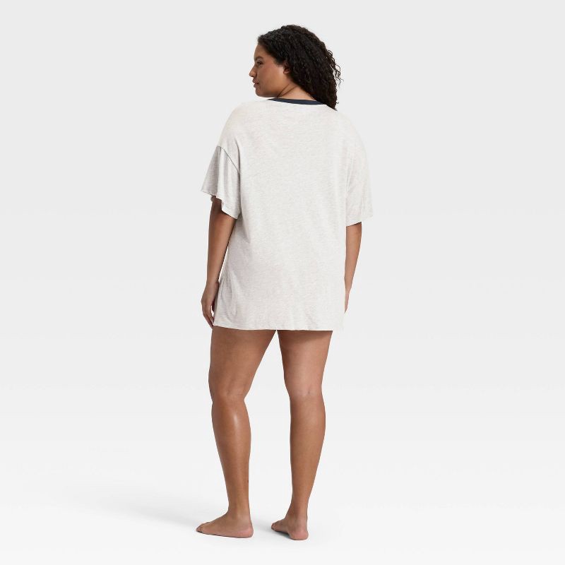 slide 5 of 5, Women's Graphic Oversized T-Shirt Sleep Dress - Wild Fable™ Heathered Gray XL, 1 ct