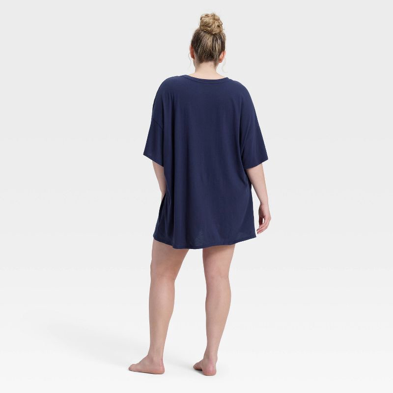 slide 2 of 3, Women's Graphic Oversized T-Shirt Sleep Dress - Wild Fable™ Navy XXL, 1 ct