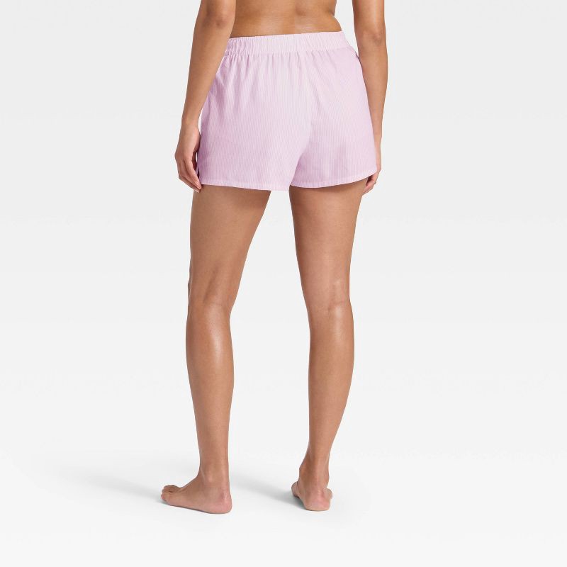 slide 2 of 3, Women's Boxer Pajama Shorts - Wild Fable™ Purple Stripe L, 1 ct