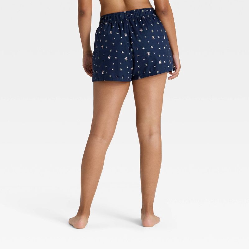 slide 2 of 5, Women's Boxer Pajama Shorts - Wild Fable™ Navy Floral L, 1 ct