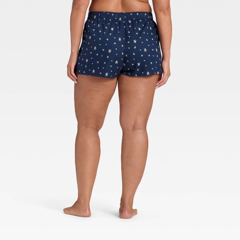 slide 5 of 5, Women's Boxer Pajama Shorts - Wild Fable™ Navy Floral XL, 1 ct