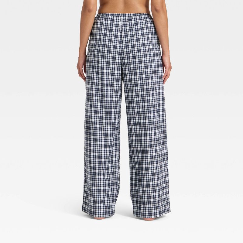 slide 2 of 3, Women's Flannel Wide Leg Pajama Pants - Wild Fable™ Navy Plaid XL, 1 ct