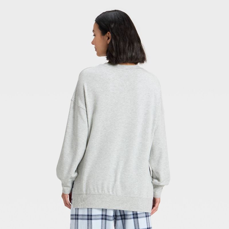 slide 2 of 3, Women's PeachySoft French Terry Fleece Crewneck Sweatshirt - Wild Fable™ Gray M, 1 ct