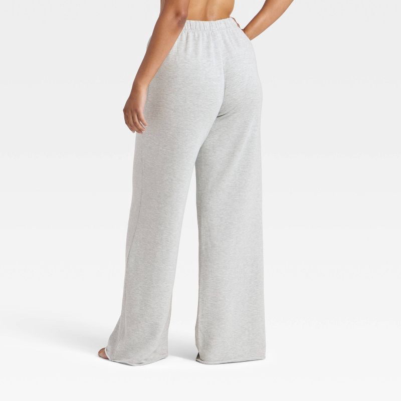 slide 2 of 3, Women's PeachySoft French Terry Fleece Wide Leg Lounge Pants - Wild Fable™ Gray XXL, 1 ct