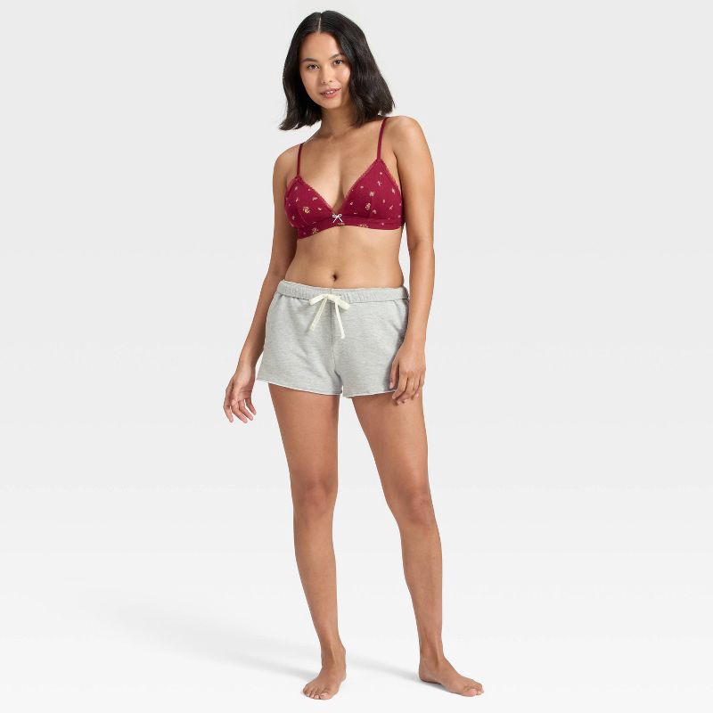 slide 3 of 3, Women's PeachySoft French Terry Fleece Lounge Shorts - Wild Fable™ Gray S, 1 ct