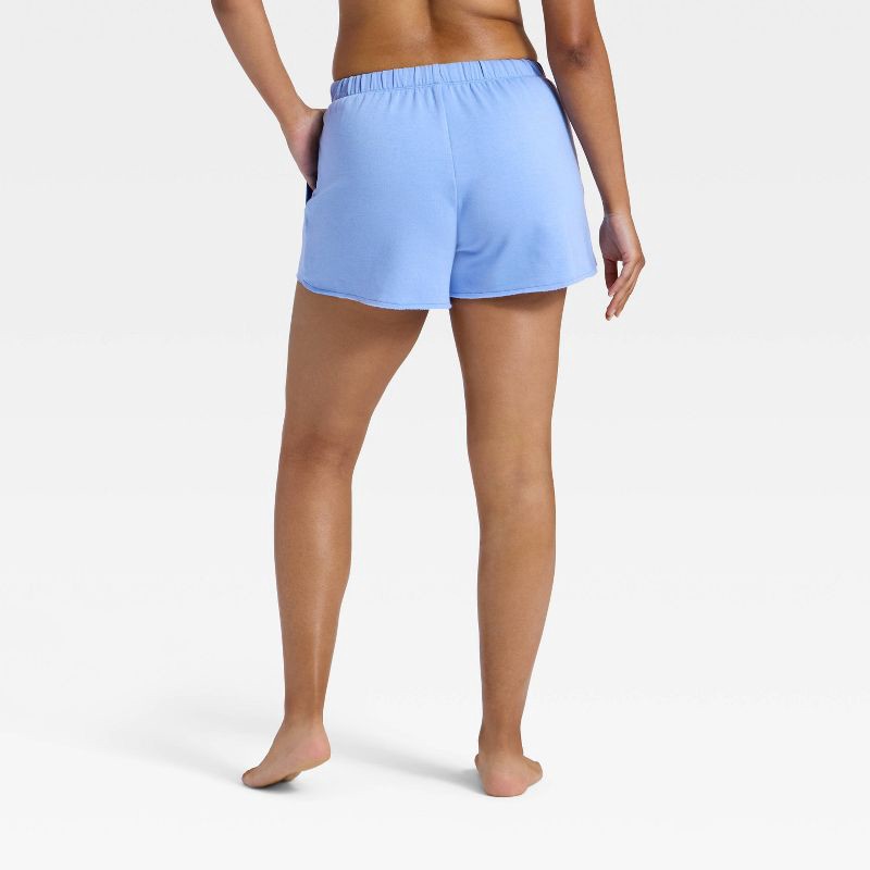 slide 2 of 3, Women's PeachySoft French Terry Fleece Lounge Shorts - Wild Fable™ Blue L, 1 ct