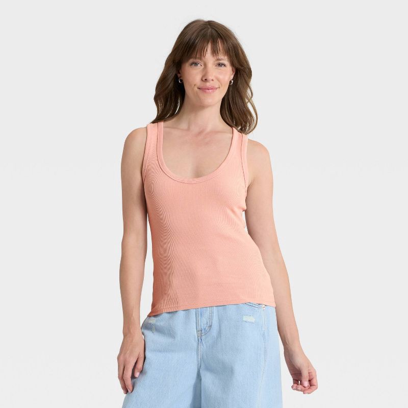 slide 1 of 4, Women's Slim Fit Tank Top - Universal Thread™ Pink S, 1 ct
