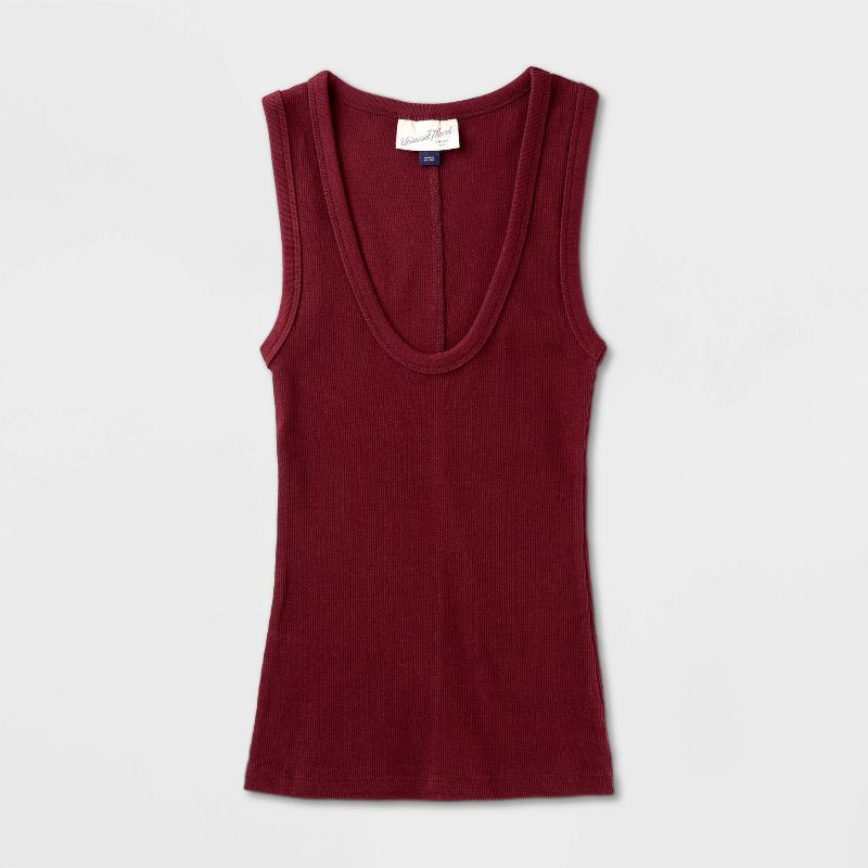 slide 4 of 4, Women's Slim Fit Tank Top - Universal Thread™ Burgundy XS, 1 ct