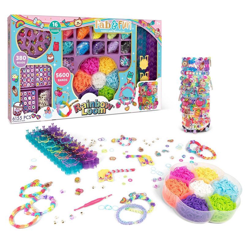 slide 3 of 5, Rainbow Loom 6155pc Fab and Fun Charm and Bead Kit Gift, 6155 ct