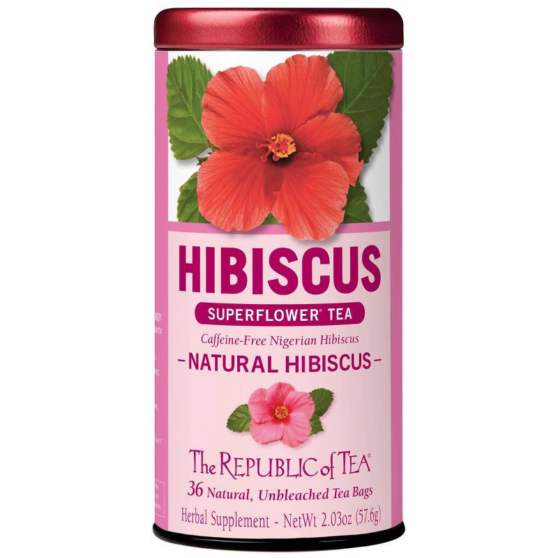 slide 1 of 2, The Republic of Tea Natural Hibiscus Superflower Herbal Tea Bags - 36ct, 36 ct