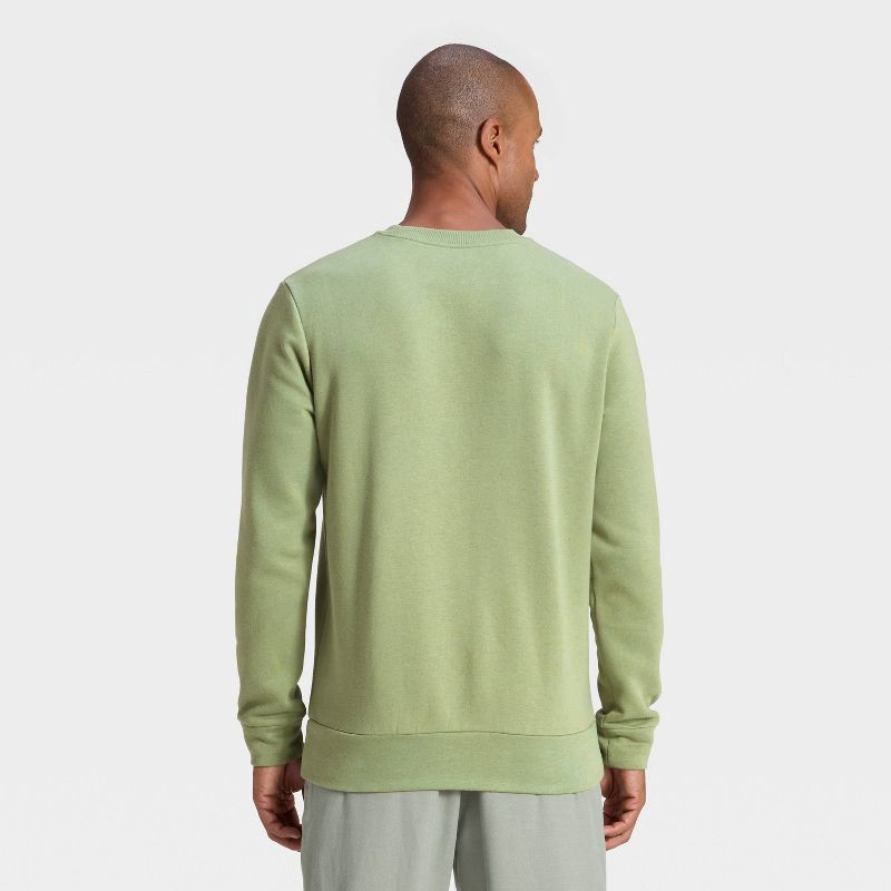 slide 2 of 3, Men's Every Wear Fleece Crewneck Sweatshirt - Goodfellow & Co™ Light Green M, 1 ct
