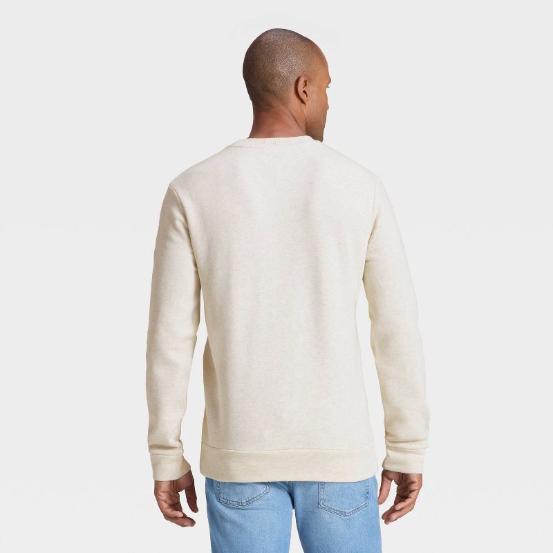 slide 2 of 3, Men's Every Wear Fleece Crewneck Sweatshirt - Goodfellow & Co™ Oatmeal XXL, 1 ct
