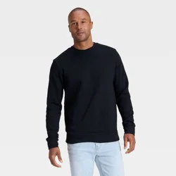 Men's Every Wear Fleece Crewneck Sweatshirt - Goodfellow & Co™ Black XL