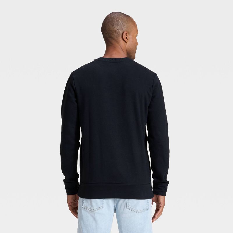 slide 2 of 3, Men's Every Wear Fleece Crewneck Sweatshirt - Goodfellow & Co™ Black XXL, 1 ct