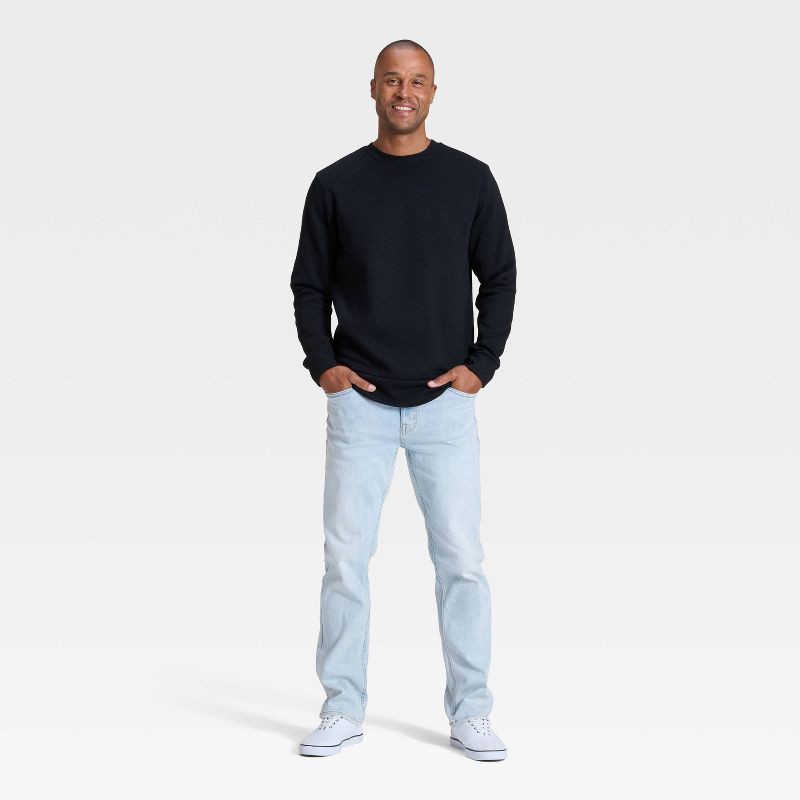slide 3 of 3, Men's Every Wear Fleece Crewneck Sweatshirt - Goodfellow & Co™ Black XXL, 1 ct
