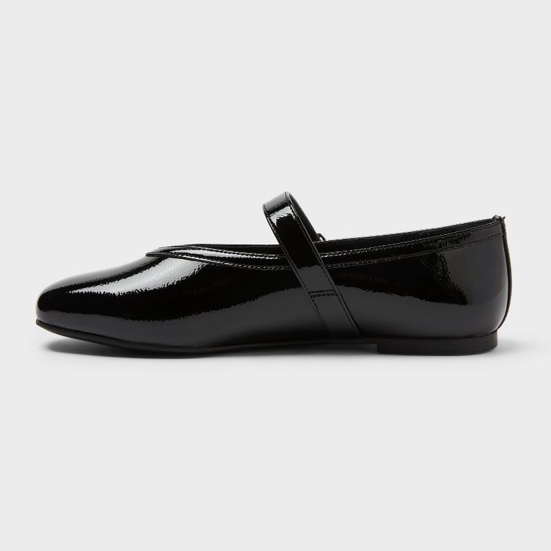 slide 2 of 4, Women's Elena Mary Jane Flats with Memory Foam Insole – A New day™ Black 9.5, 1 ct