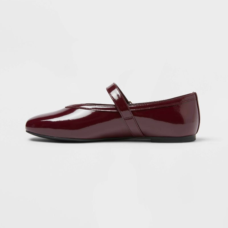 slide 3 of 3, Women's Elena Mary Jane Flats with Memory Foam Insole – A New day™ Burgundy 10, 1 ct