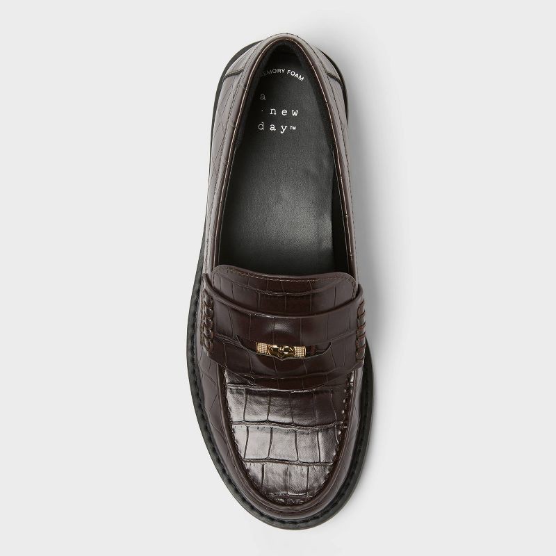 slide 3 of 4, Women's Phyllis Penny Loafers with Memory Foam Insole – A New Day™ Brown 10, 1 ct