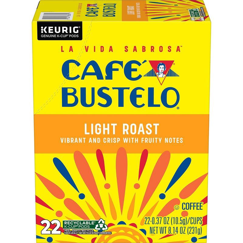 slide 1 of 7, Cafe Bustelo Light Roast Keurig K-Cup Coffee Pods - 22ct, 22 ct