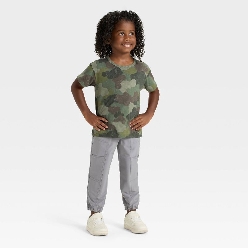 slide 3 of 3, Toddler Boys' Short Sleeve Relaxed T-Shirt - Cat & Jack™ Olive 18M, 1 ct