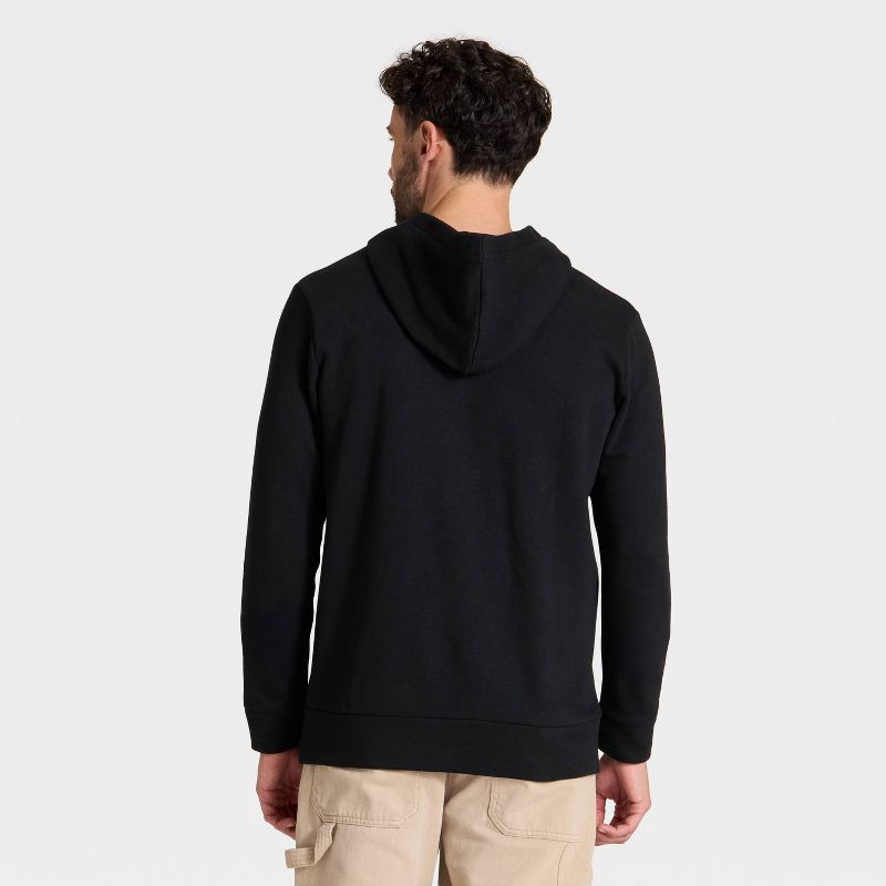 slide 2 of 3, Men's Every Wear Fleece Hooded Sweatshirt - Goodfellow & Co™ Black S, 1 ct