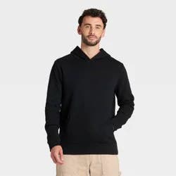 Men's Every Wear Fleece Hooded Sweatshirt - Goodfellow & Co™ Black S