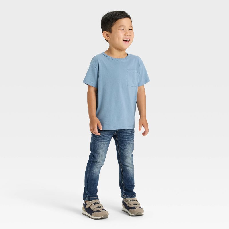 slide 2 of 3, Toddler Boys' Short Sleeve Relaxed T-Shirt - Cat & Jack™ Dusty Blue 18M, 1 ct