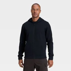 Men's Every Wear Fleece Full Zip Sweatshirt - Goodfellow & Co™ Black S