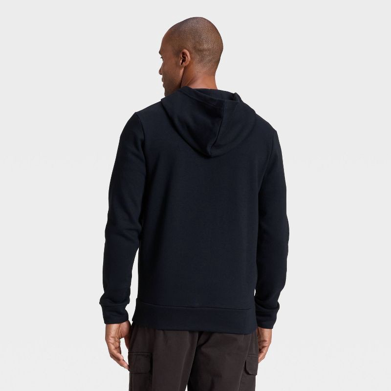 slide 2 of 3, Men's Every Wear Fleece Full Zip Sweatshirt - Goodfellow & Co™ Black M, 1 ct