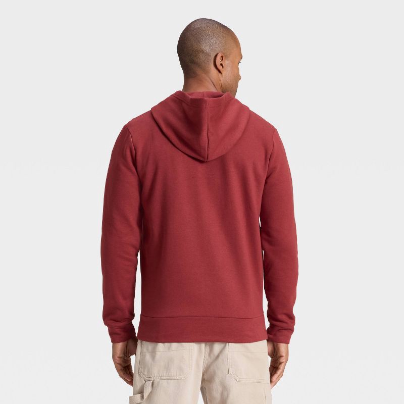 slide 2 of 3, Men's Every Wear Fleece Full Zip Sweatshirt - Goodfellow & Co™ Dark Red S, 1 ct