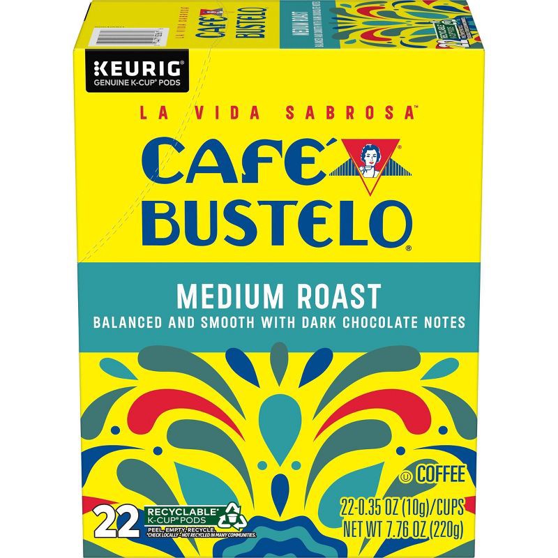 slide 1 of 7, Cafe Bustelo Medium Roast Keurig K-Cup Coffee Pods - 22ct, 22 ct