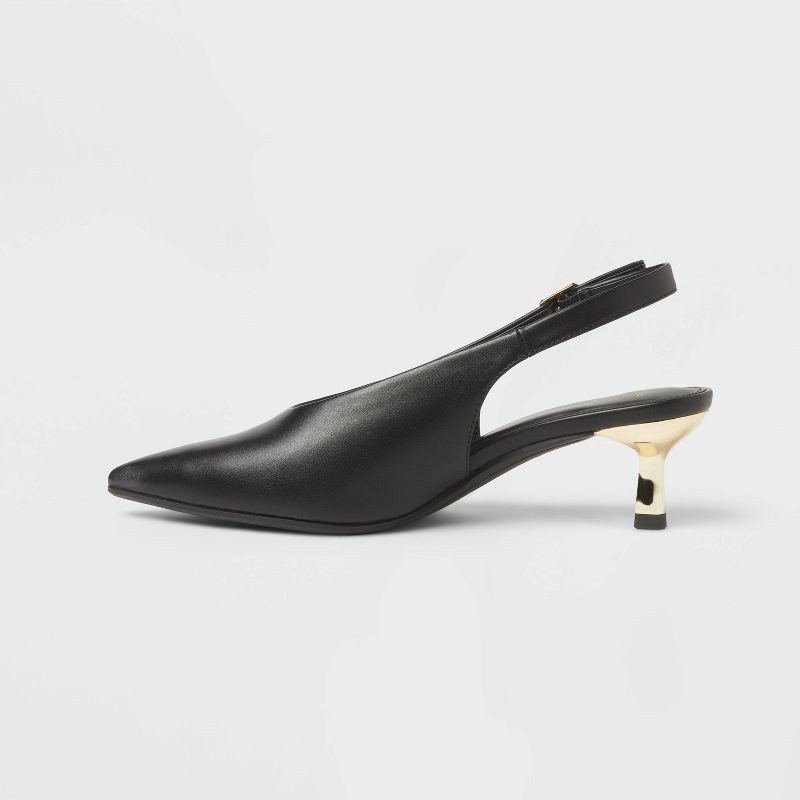 slide 2 of 4, Women's Samantha Heels with Memory Foam Insole – A New Day™ Black 8.5, 1 ct