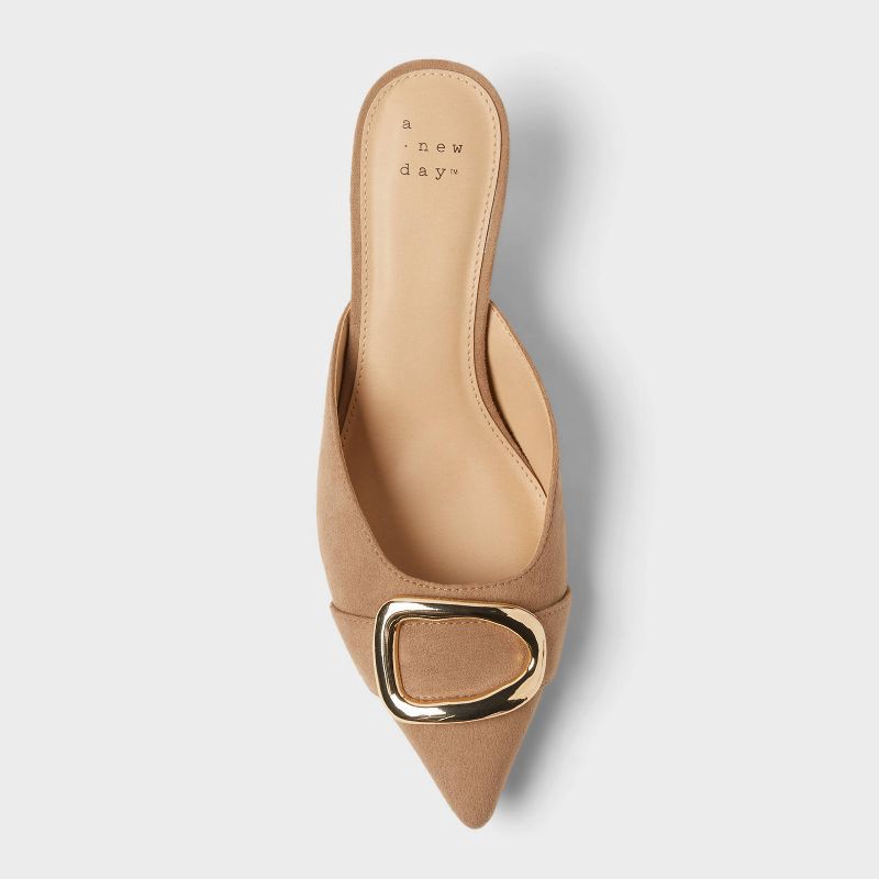 slide 3 of 4, Women's Larissa Pointed Toe Mule Heels – A New Day™ Beige 6, 1 ct
