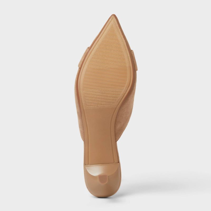 slide 4 of 4, Women's Larissa Pointed Toe Mule Heels – A New Day™ Beige 6, 1 ct