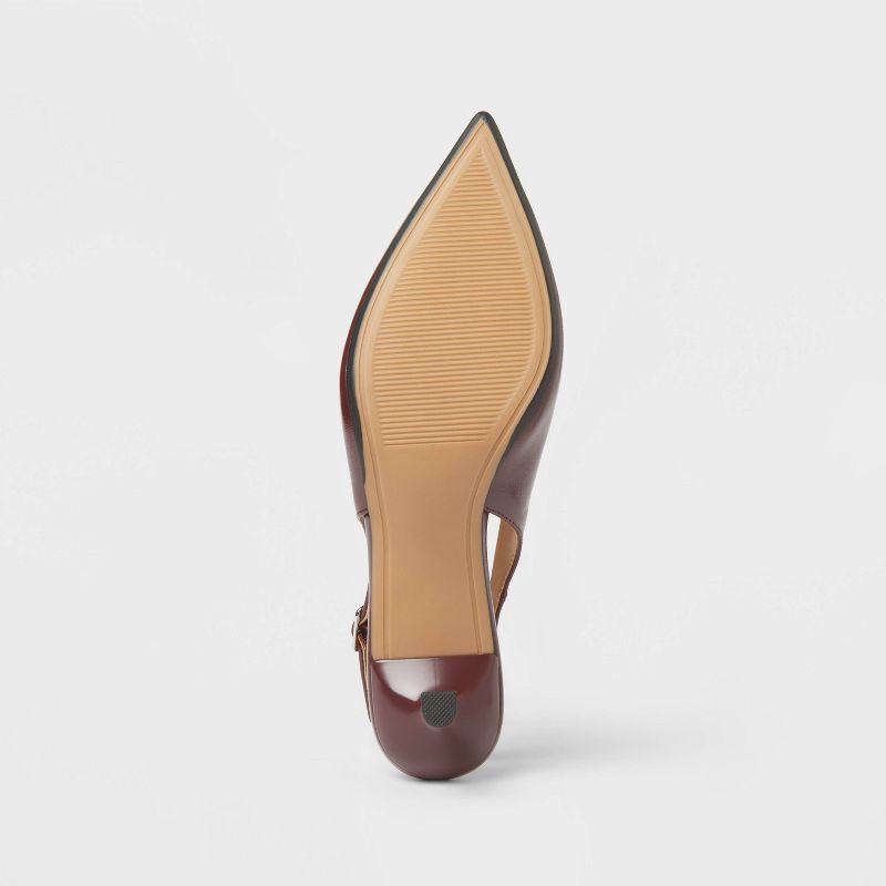 slide 4 of 4, Women's Samantha Sling Back Kitten Heels – A New Day™ Burgundy 8.5, 1 ct