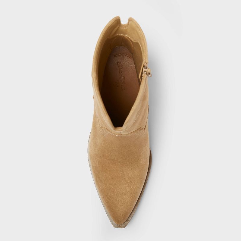 slide 3 of 4, Women's Dallas Ankle Western Bootie with Memory Foam Insole – Universal Thread™ Tan 8, 1 ct