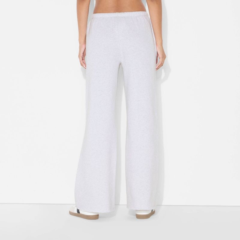 slide 3 of 3, Women's Mid-Rise Wide Leg Sweatpants - Wild Fable™ Heather Gray L, 1 ct