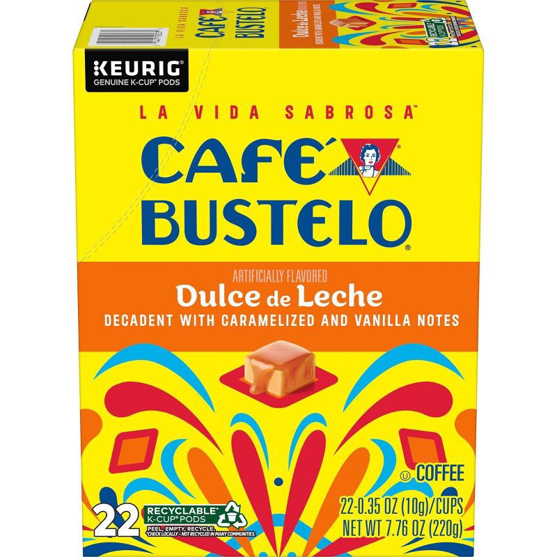 slide 1 of 7, Cafe Bustelo Dulce de Leche Medium Roast Keurig K-Cup Coffee Pods - 22ct, 22 ct